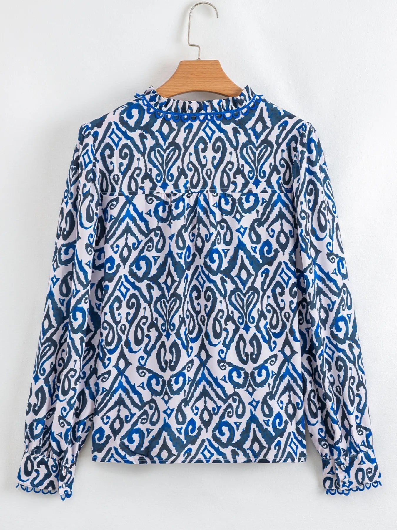 Paisley Print Long Sleeve Blouse - MAD RUFFI