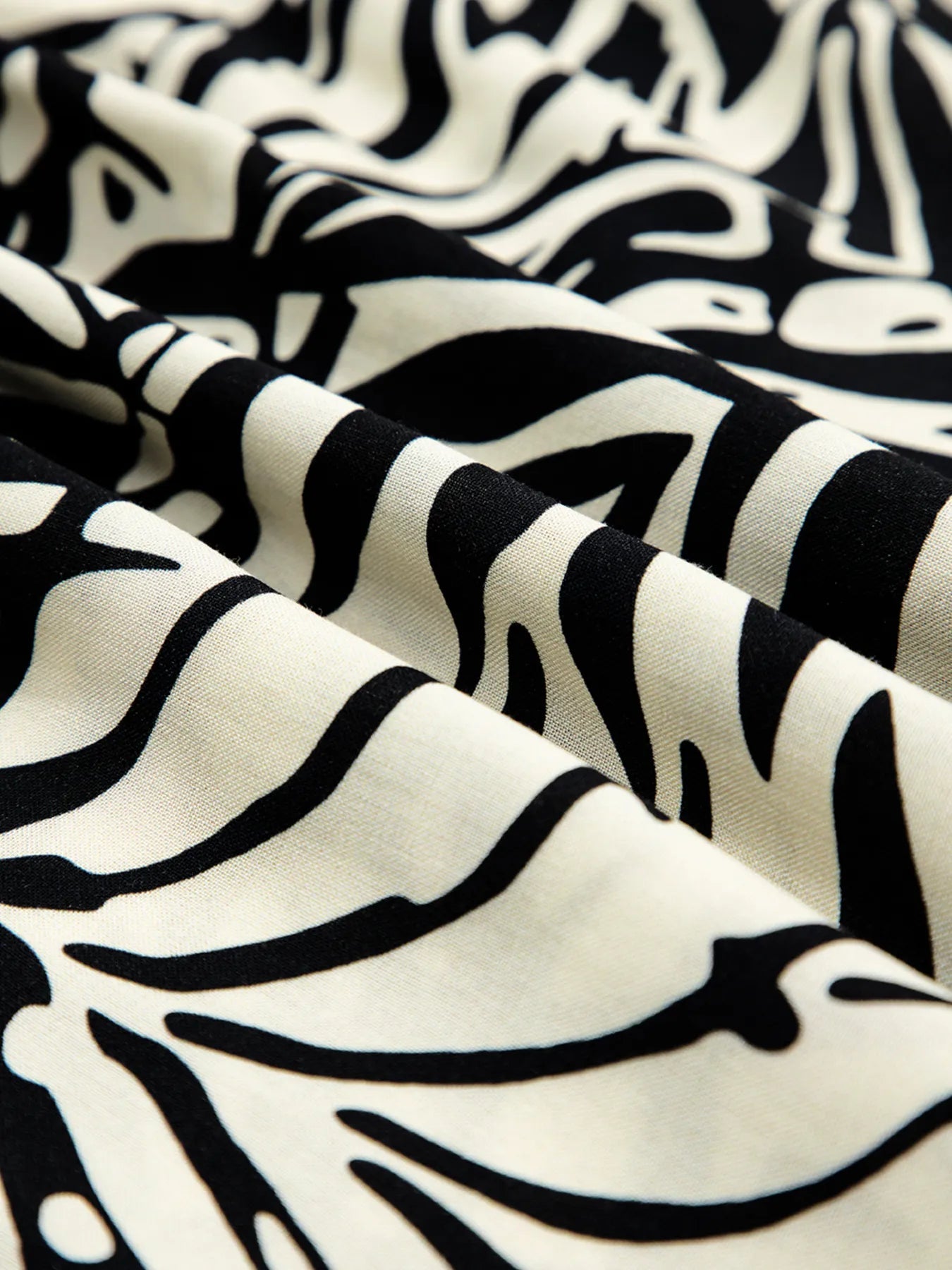 Palm Print Wrapped Spaghetti Straps Tiered Dress - MAD RUFFI