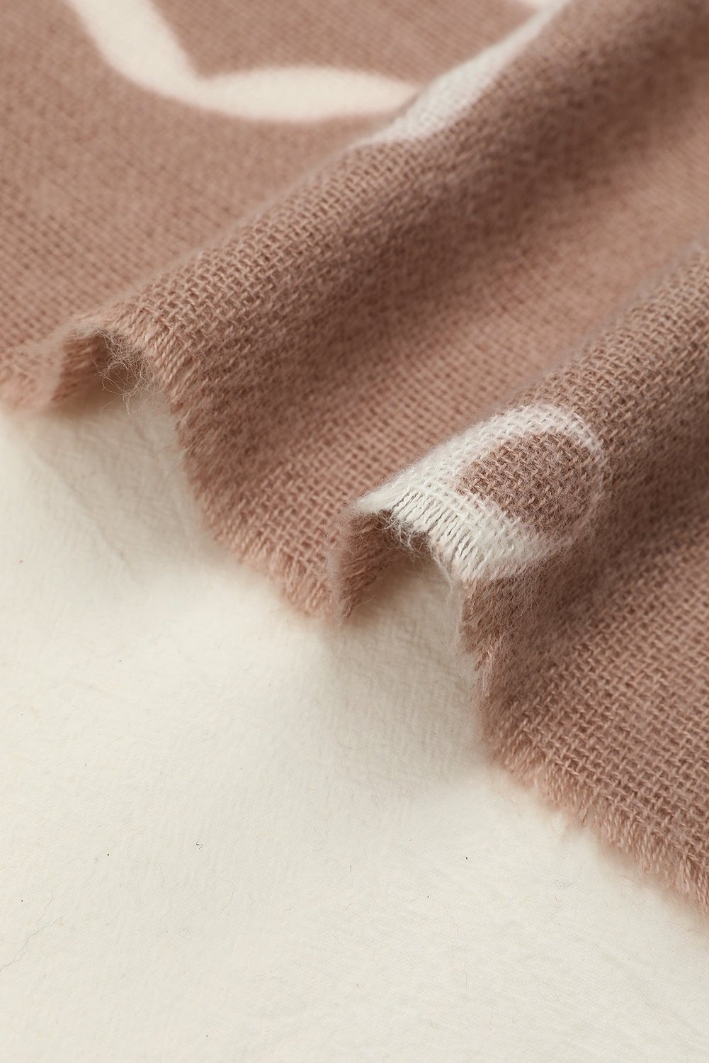 Parchment Bow Star Print Raw Edge Lightweight Scarf - MAD RUFFI