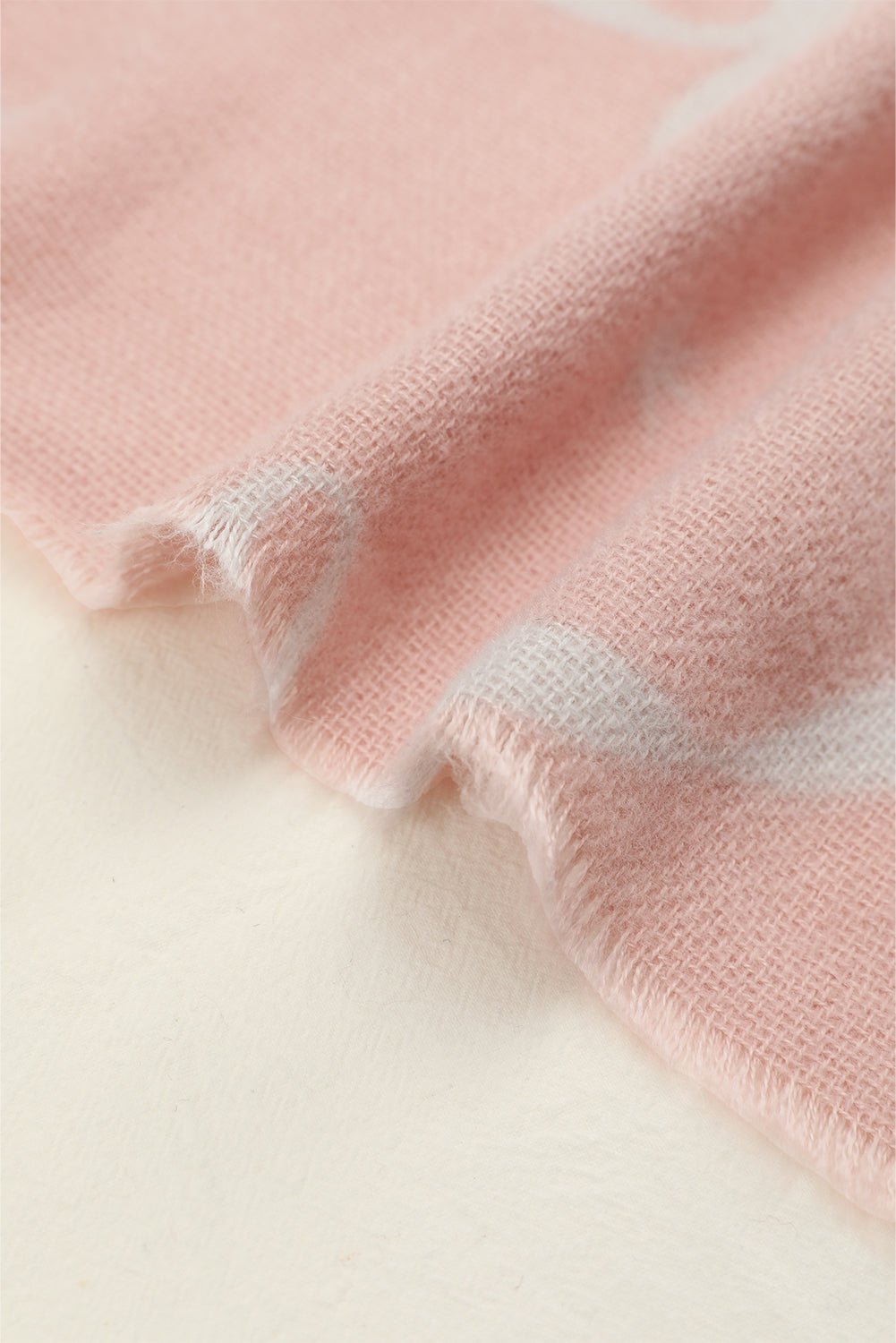 Parchment Bow Star Print Raw Edge Lightweight Scarf - MAD RUFFI