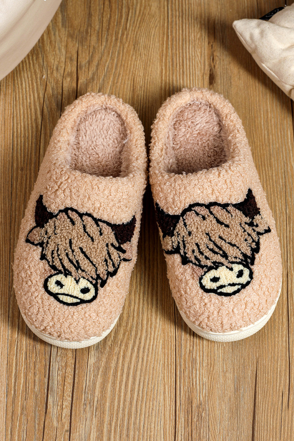 Parchment Cartoon Animal Printed Plush Slippers - MAD RUFFI