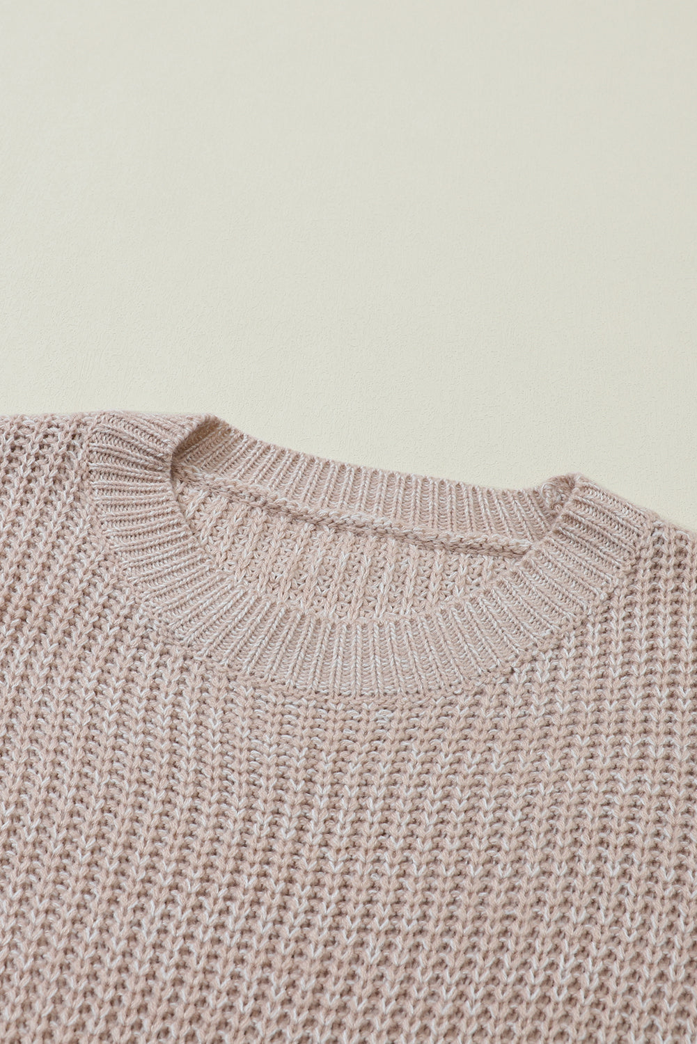 Parchment Chunky Knit Sleeve Drop Shoulder Sweater - MAD RUFFI