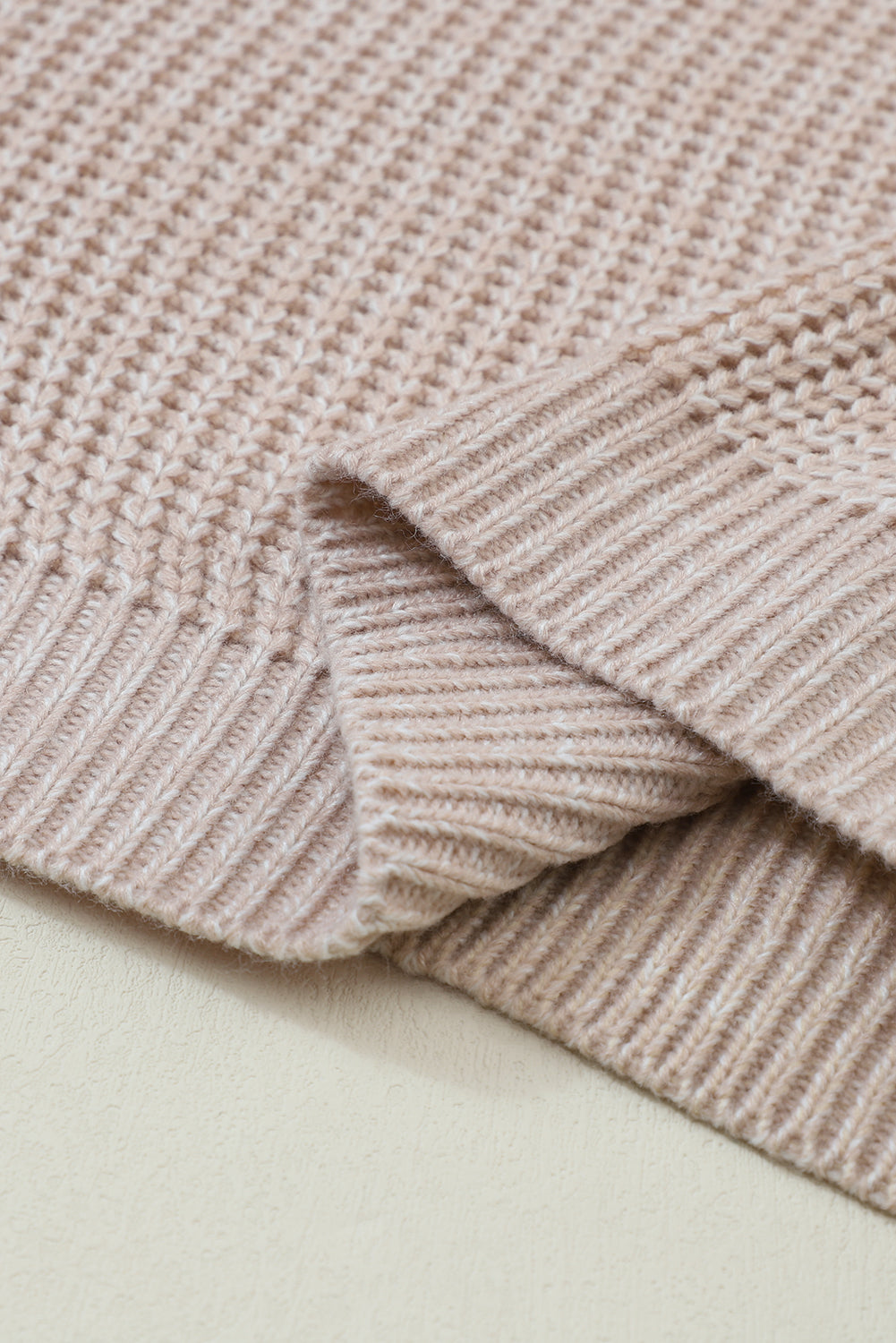 Parchment Chunky Knit Sleeve Drop Shoulder Sweater - MAD RUFFI