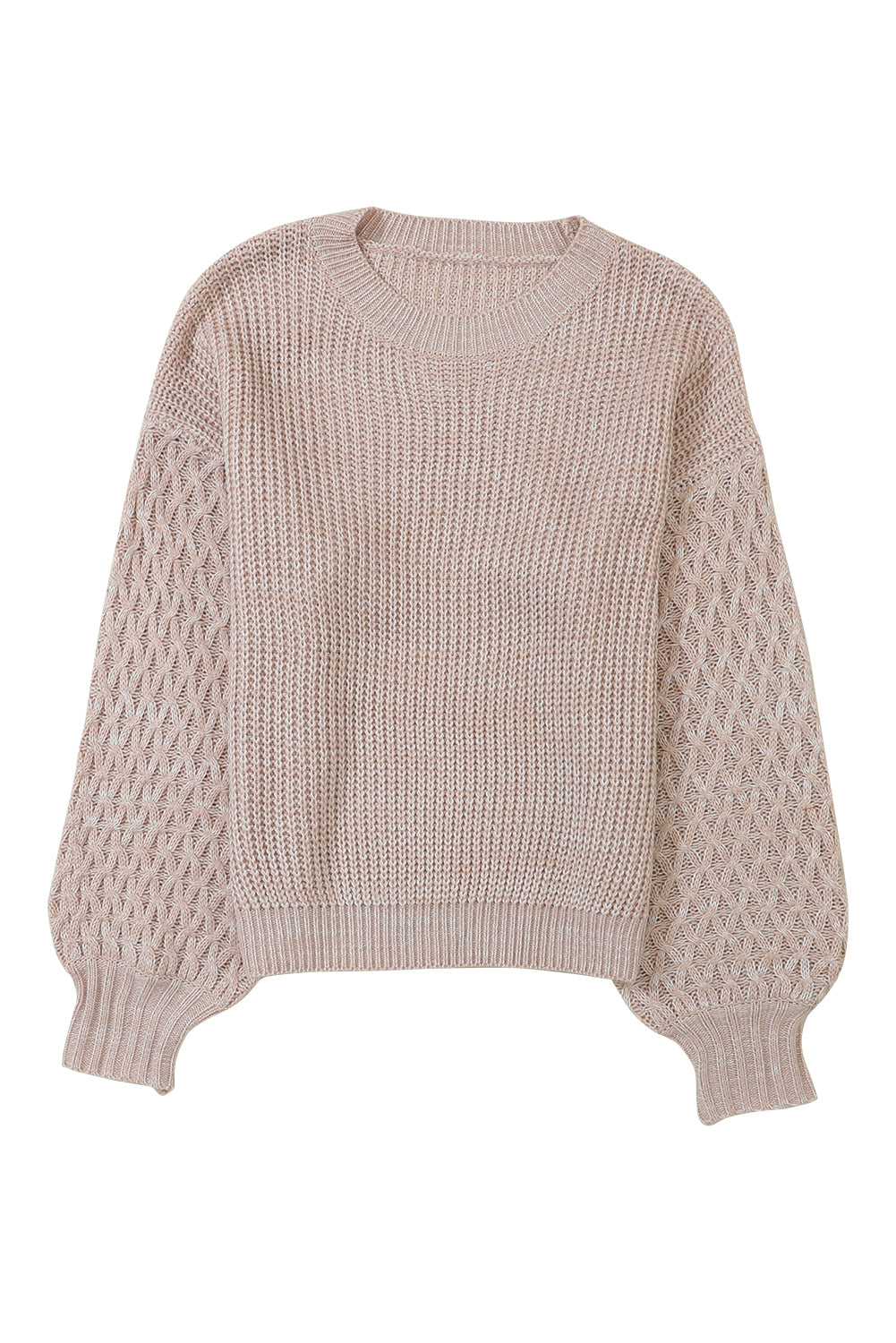 Parchment Chunky Knit Sleeve Drop Shoulder Sweater - MAD RUFFI