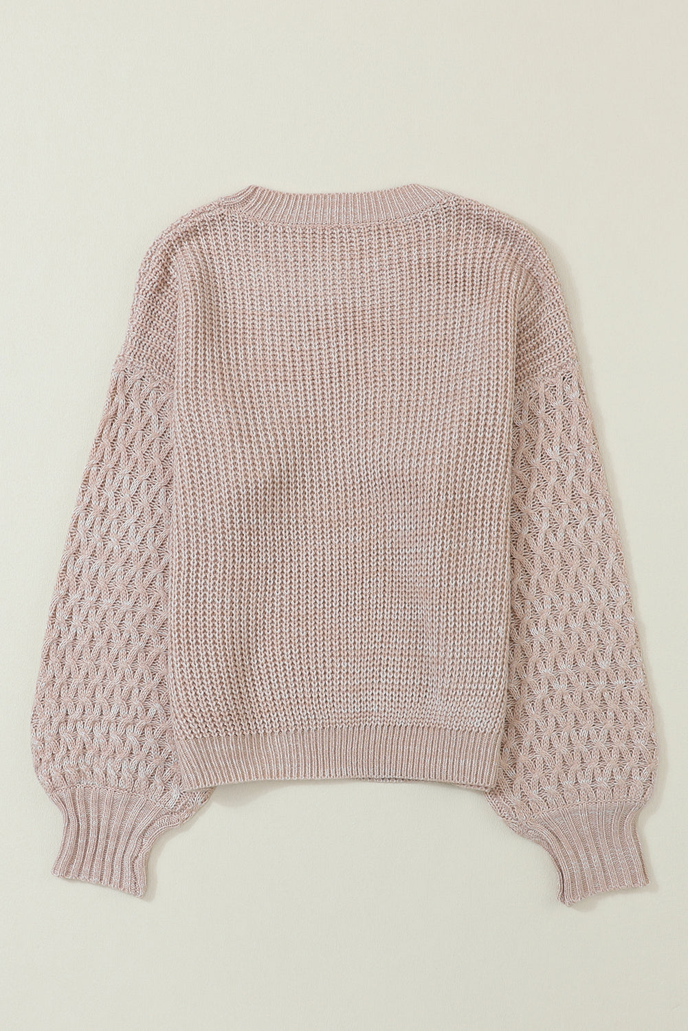 Parchment Chunky Knit Sleeve Drop Shoulder Sweater - MAD RUFFI