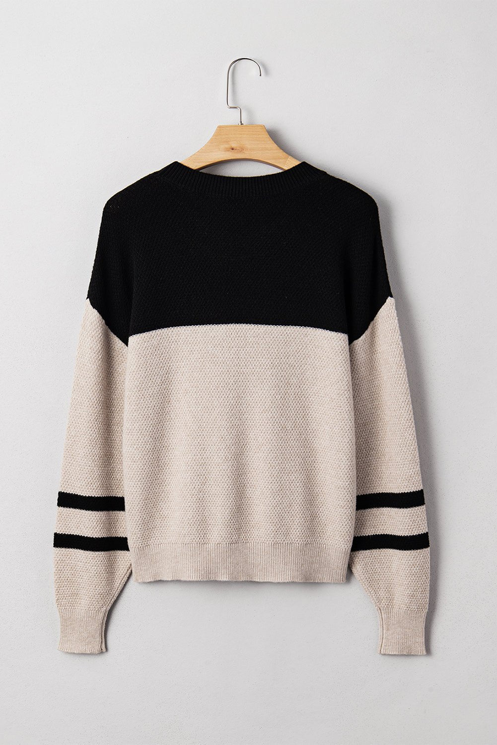 Parchment Colorblock Striped Sleeve Detail Knit Sweater - MAD RUFFI