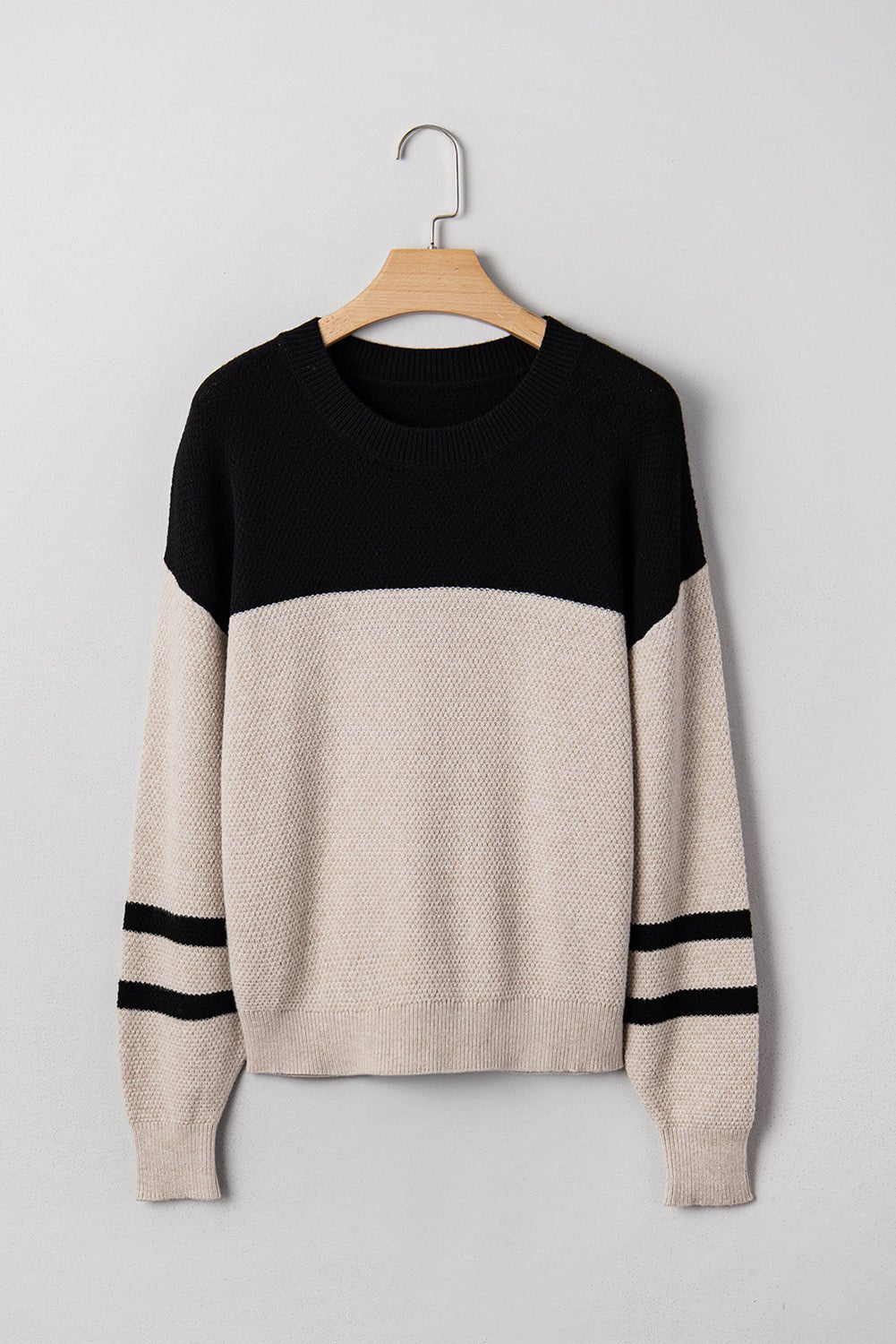 Parchment Colorblock Striped Sleeve Detail Knit Sweater - MAD RUFFI