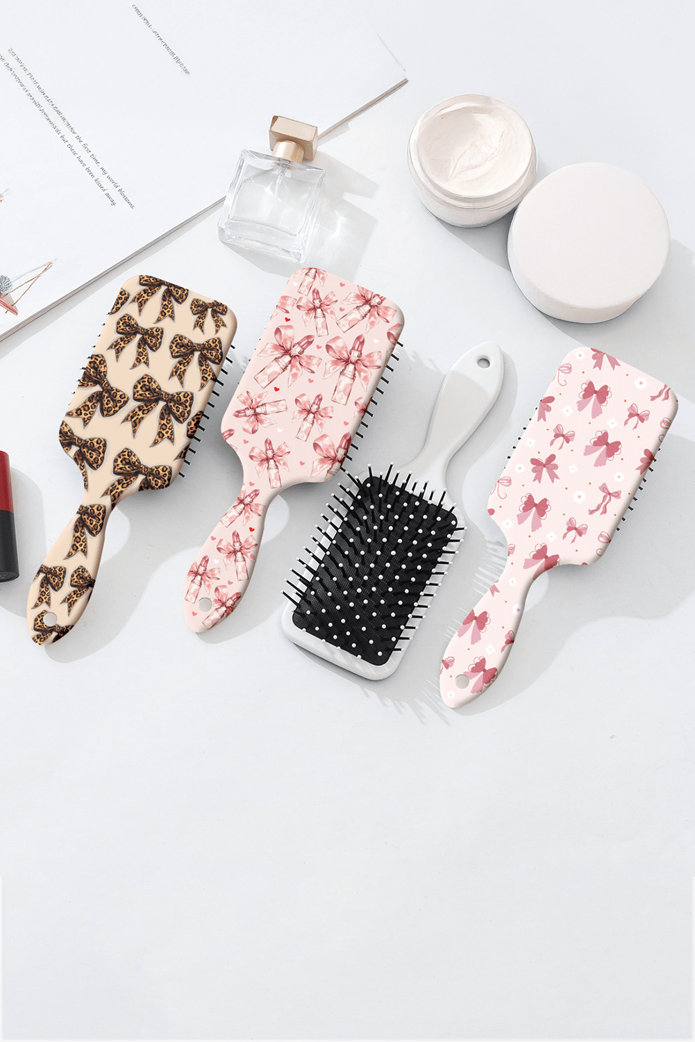 Parchment Leopard Bow Print Hair Comb - MAD RUFFI