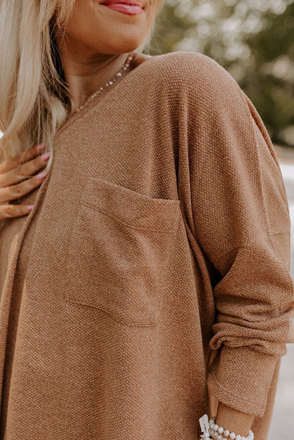 Parchment Plus Size Drop Shoulder Knit Tunic Top - MAD RUFFI