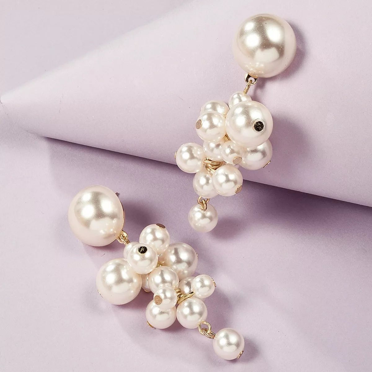 Pearl Cluster Dangle Earrings - MAD RUFFI