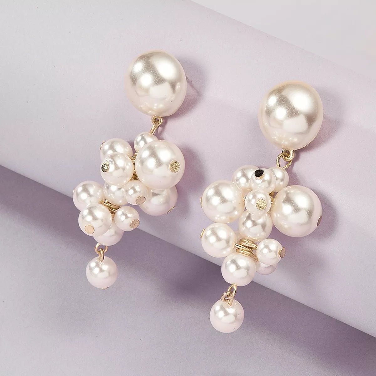 Pearl Cluster Dangle Earrings - MAD RUFFI