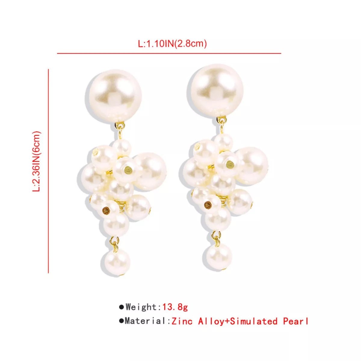 Pearl Cluster Dangle Earrings - MAD RUFFI