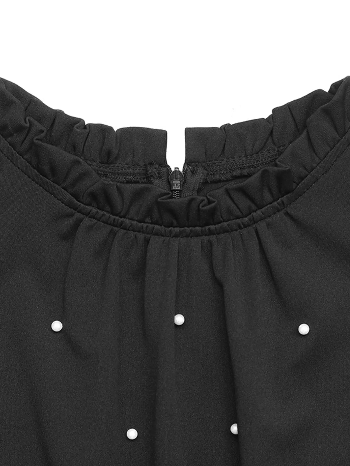 Pearl Detail Ruffled Cap Sleeve Jumpsuit - MAD RUFFI