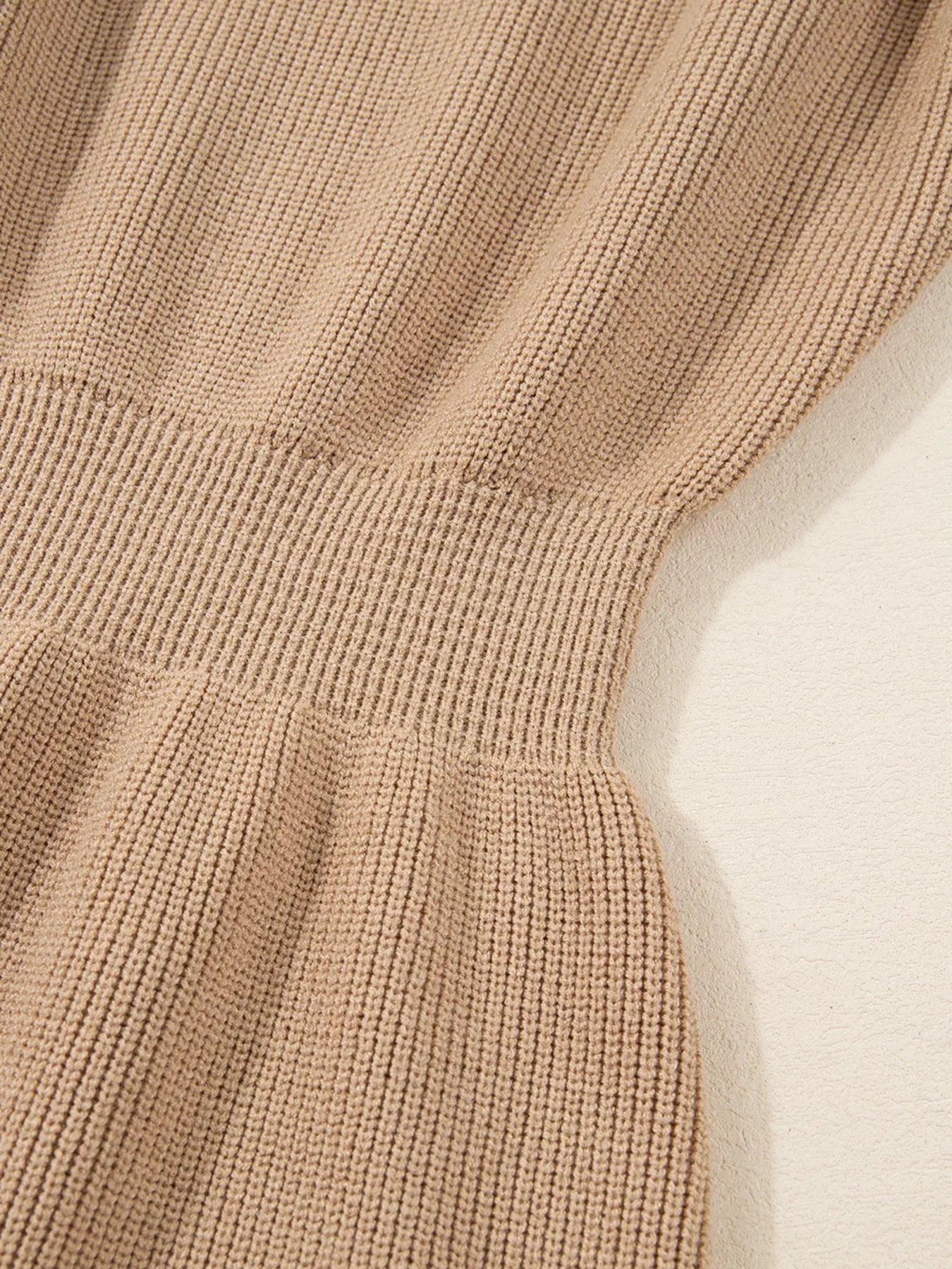 Pearl Embellished Keyhole Ribbed Sweater Dress - MAD RUFFI