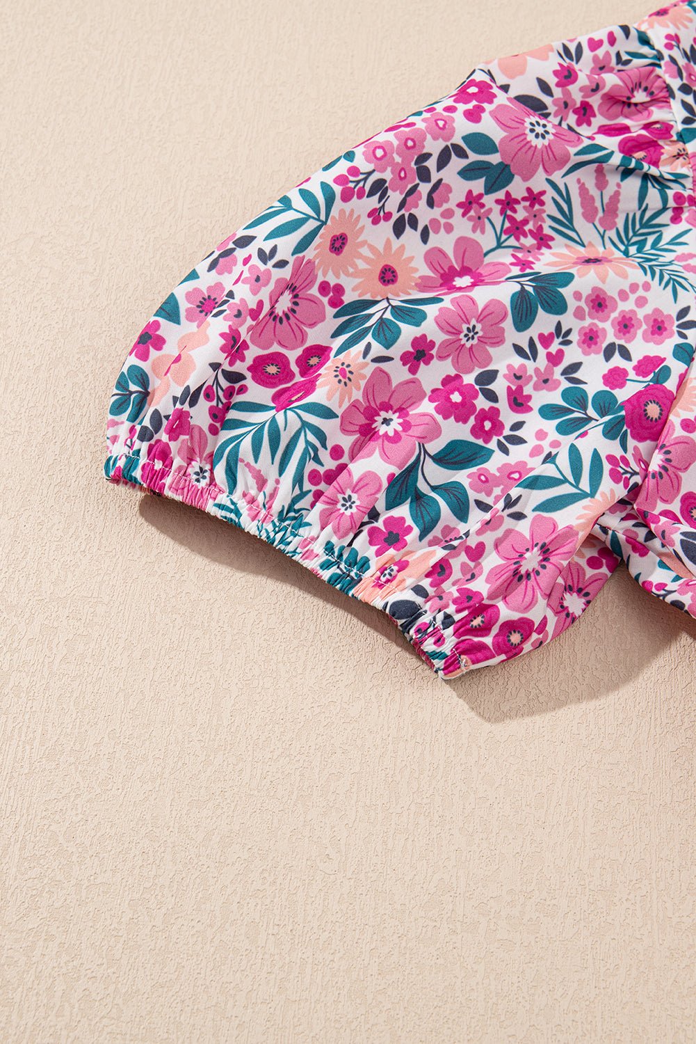 Pink Allover Floral Print Collar Half Button Short Sleeve Loose Dress - MAD RUFFI