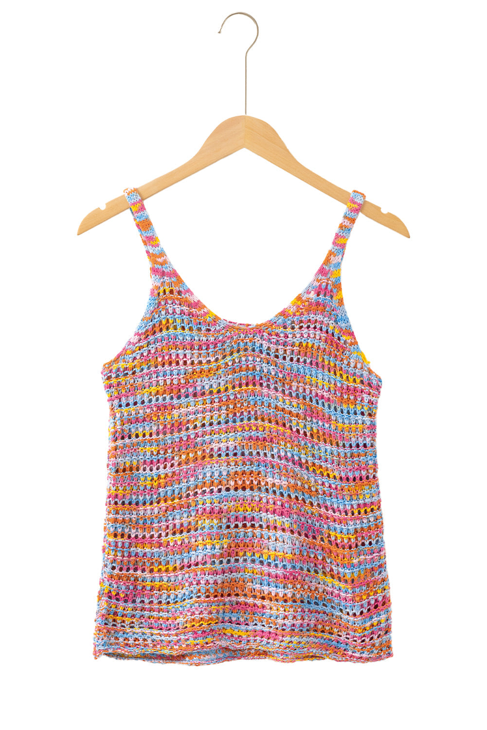 Pink Boho Crochet Knit Camisole - MAD RUFFI