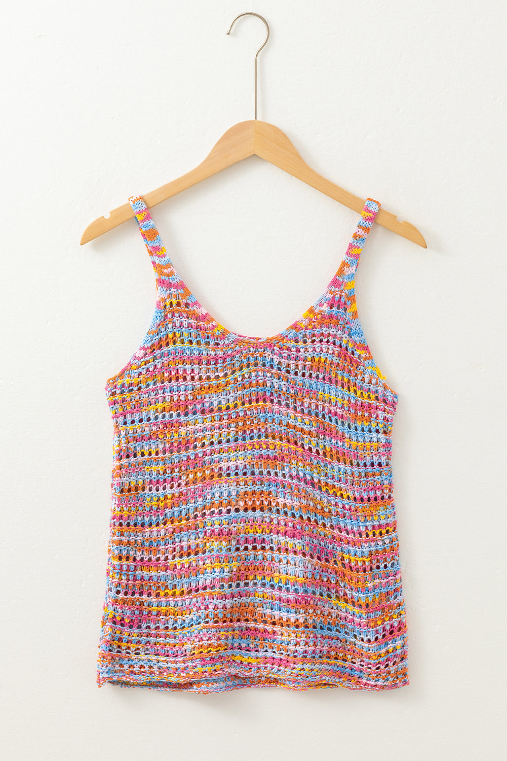 Pink Boho Crochet Knit Camisole - MAD RUFFI