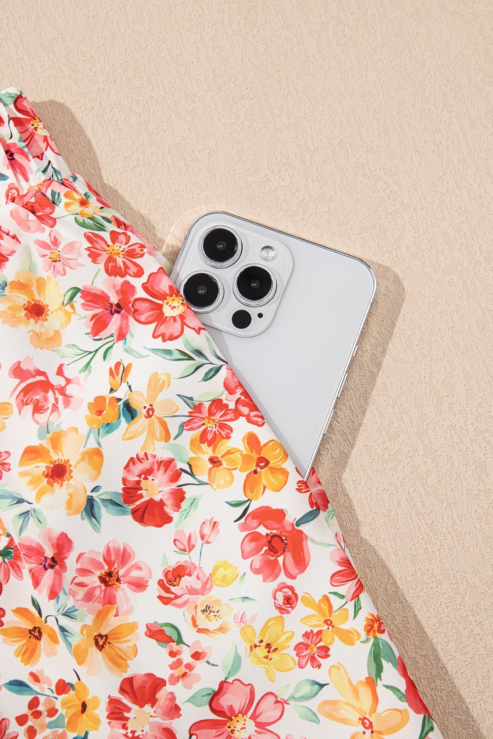 Pink Boho Floral Bandeau Top and High Waist Wide Leg Pants Set - MAD RUFFI