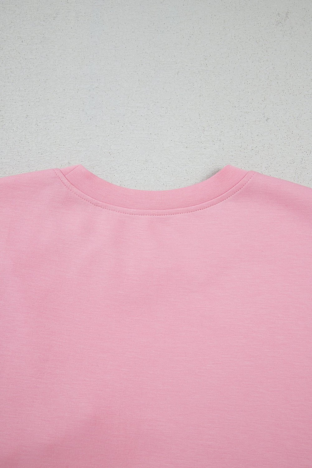 Pink Bow Applique Solid Color Sweet T-shirt - MAD RUFFI