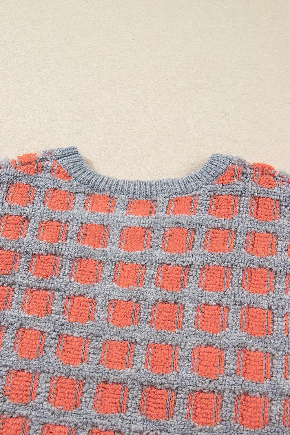 Pink Checkered Oversized Side Slit Sweater - MAD RUFFI