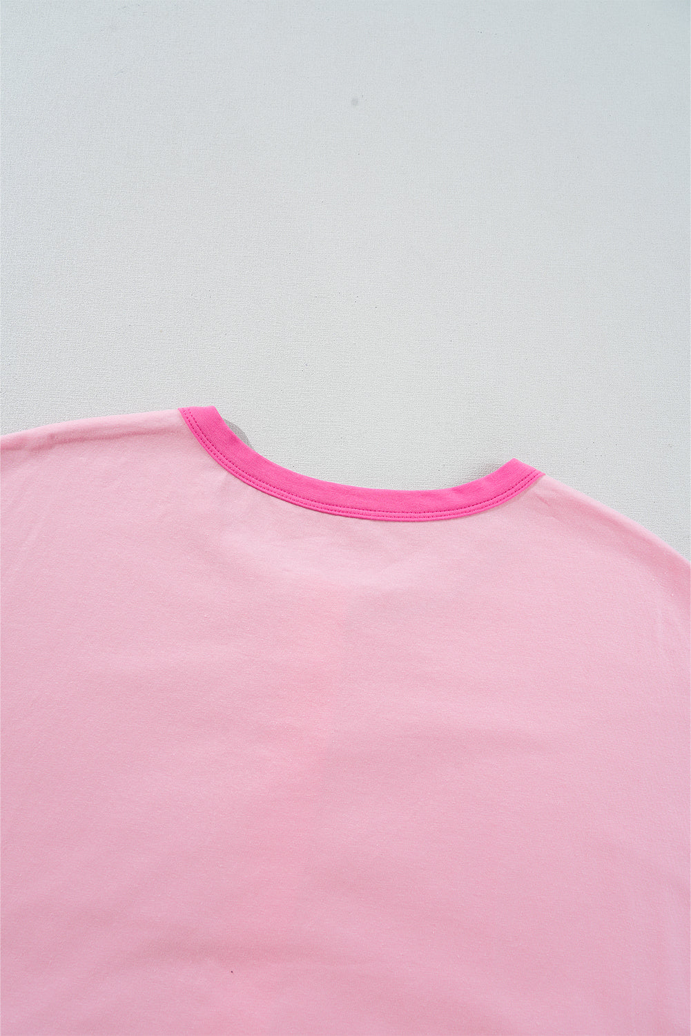 Pink Colorblock Half Buttons Henley T Shirt - MAD RUFFI