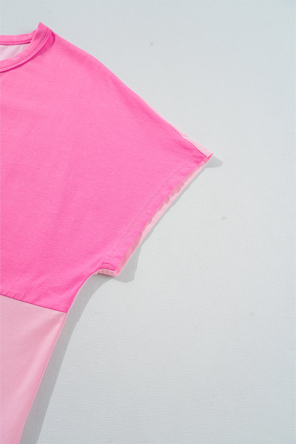 Pink Colorblock Half Buttons Henley T Shirt - MAD RUFFI