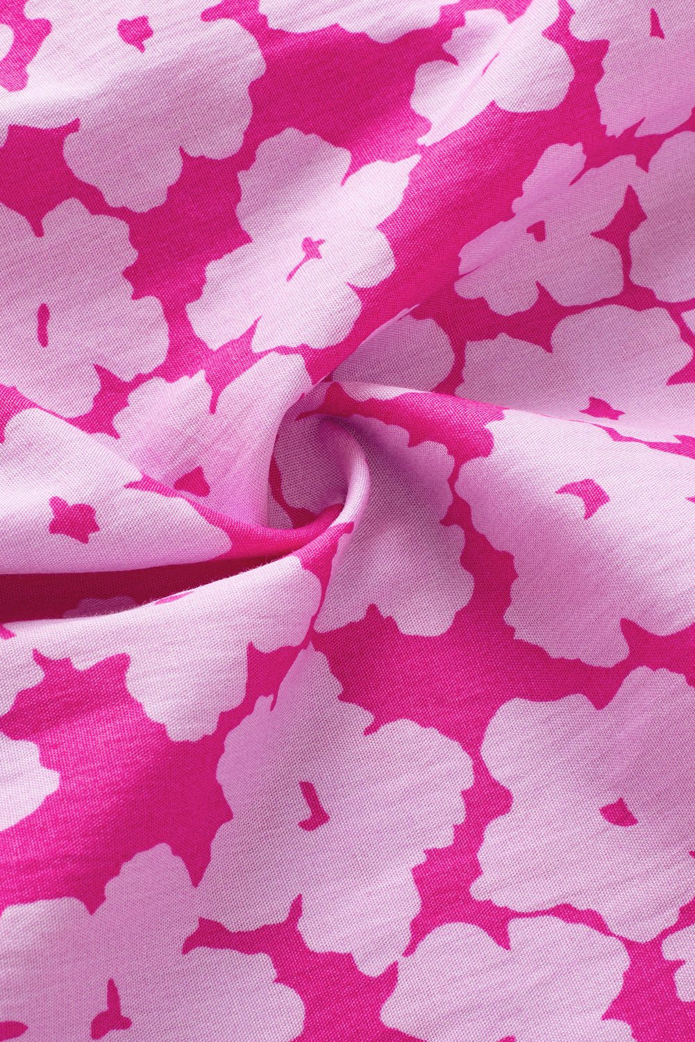 Pink Contrast Ric Rac Layered Ruffle Sleeve Floral Blouse - MAD RUFFI