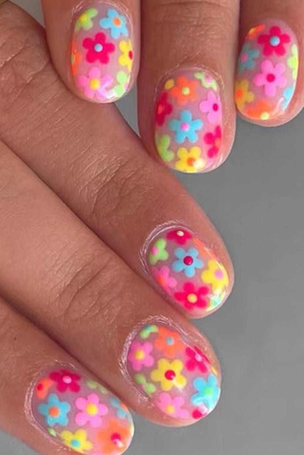 Pink Cute Flower Print Press On Nails - MAD RUFFI