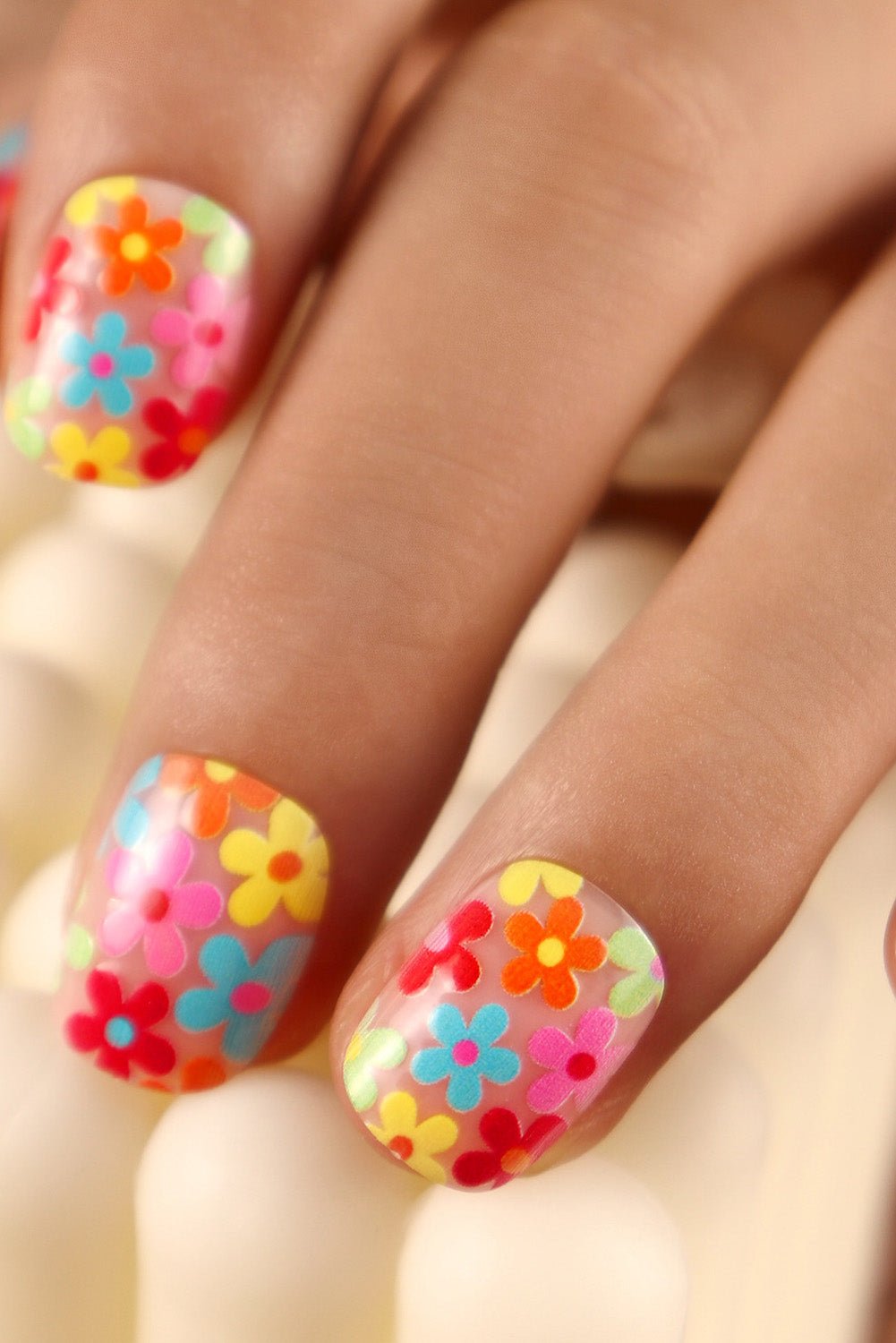 Pink Cute Flower Print Press On Nails - MAD RUFFI