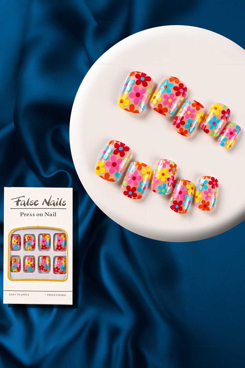 Pink Cute Flower Print Press On Nails - MAD RUFFI
