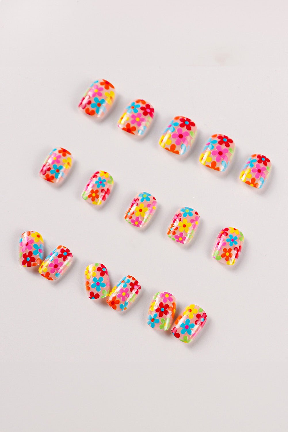 Pink Cute Flower Print Press On Nails - MAD RUFFI