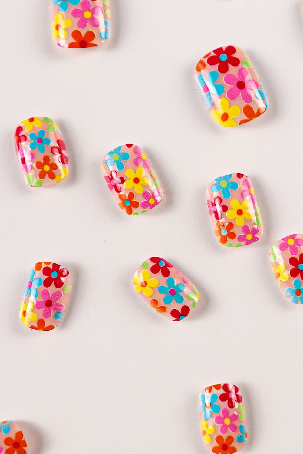 Pink Cute Flower Print Press On Nails - MAD RUFFI