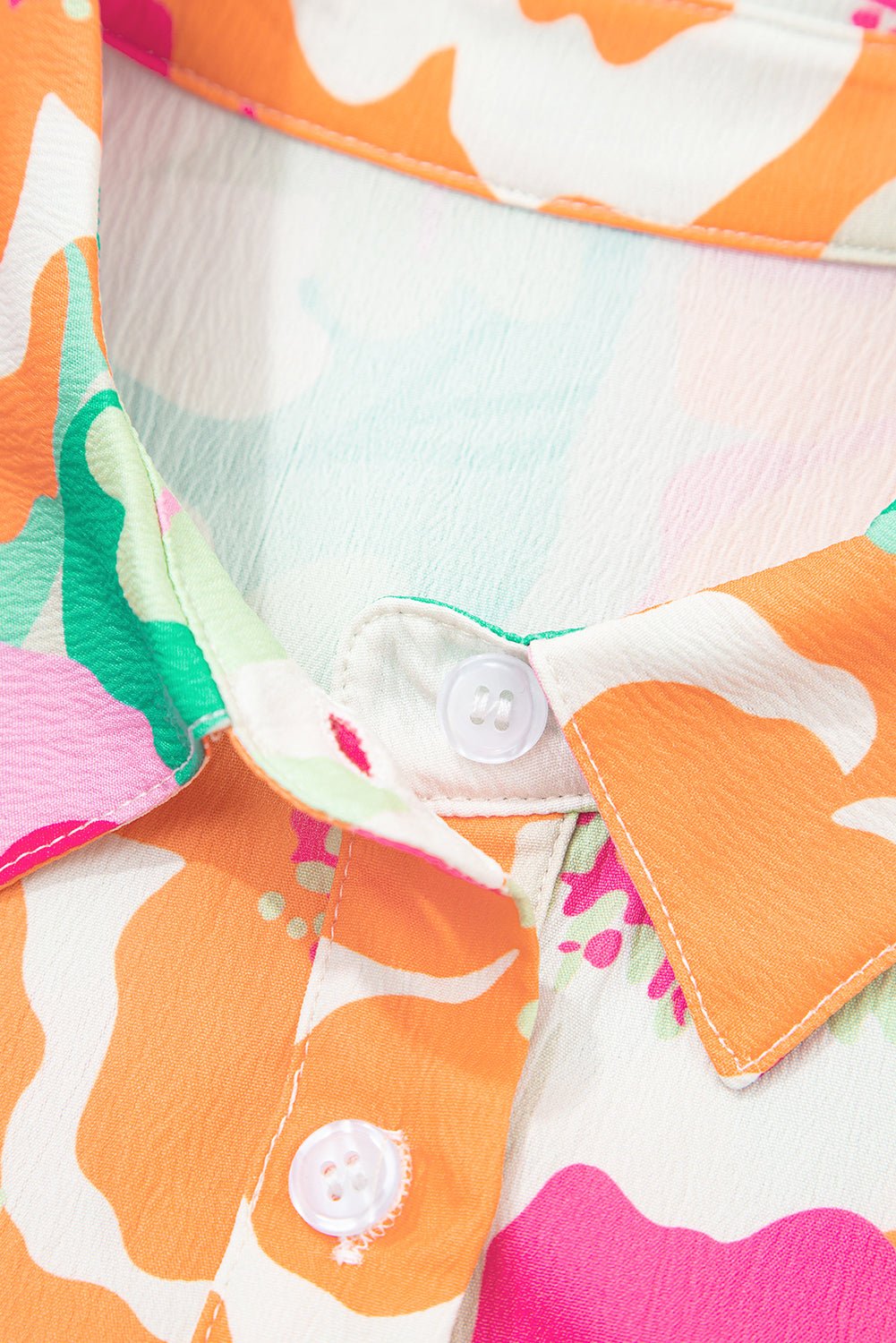 Pink Floral Puff Sleeve Collar Buttoned Babydoll Dress - MAD RUFFI