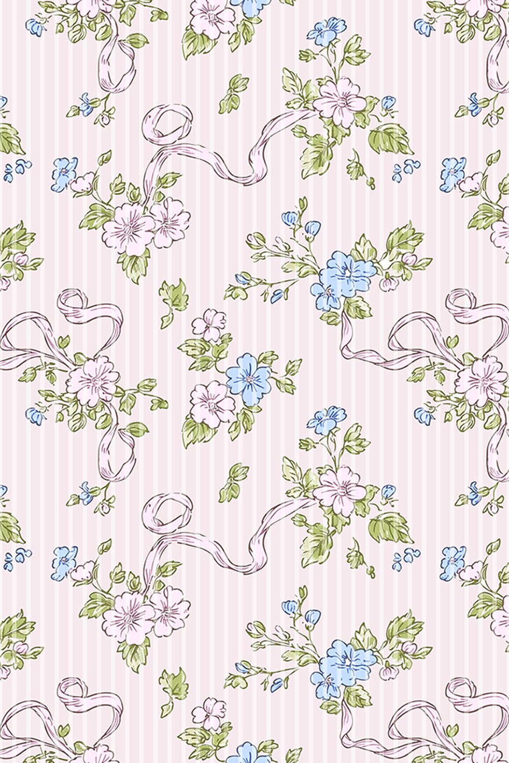 Pink Floral Striped Print Contrast Trim Tie Split Neck Mini Dress - MAD RUFFI