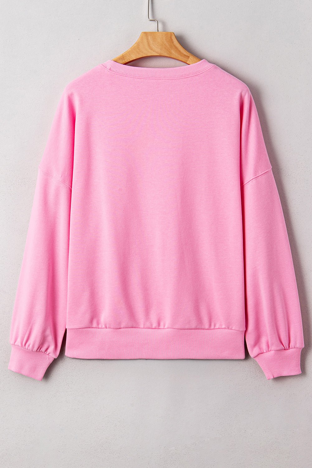 Pink Floral USA Map Patched Graphic Patriotic Sweatshirt - MAD RUFFI