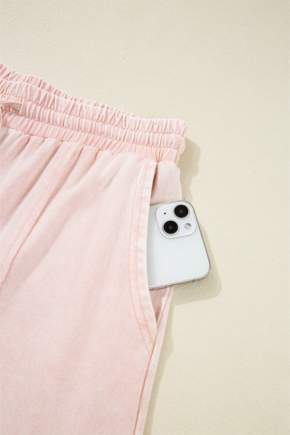 Pink Flower Patch Mineral Washed Cropped Wide Leg Pants - MAD RUFFI