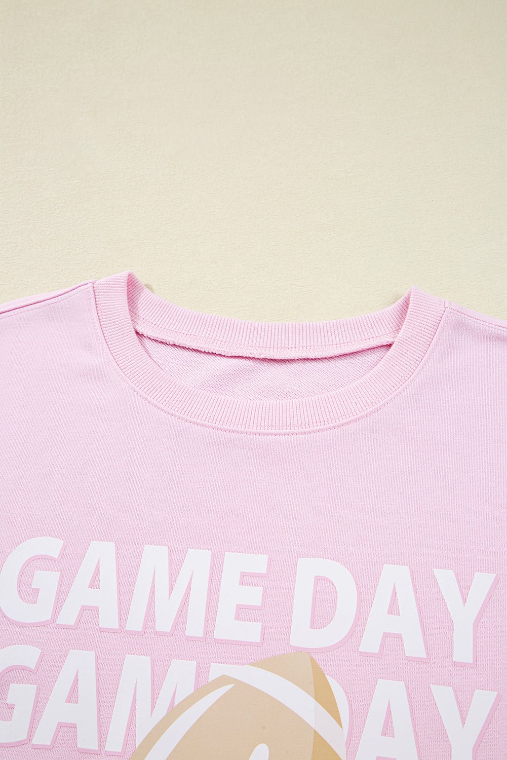 Pink GAME DAY Football Print Casual Sweatshirt - MAD RUFFI