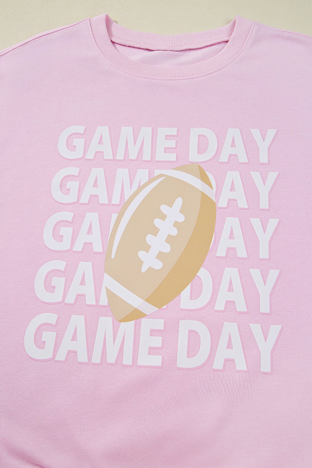 Pink GAME DAY Football Print Casual Sweatshirt - MAD RUFFI