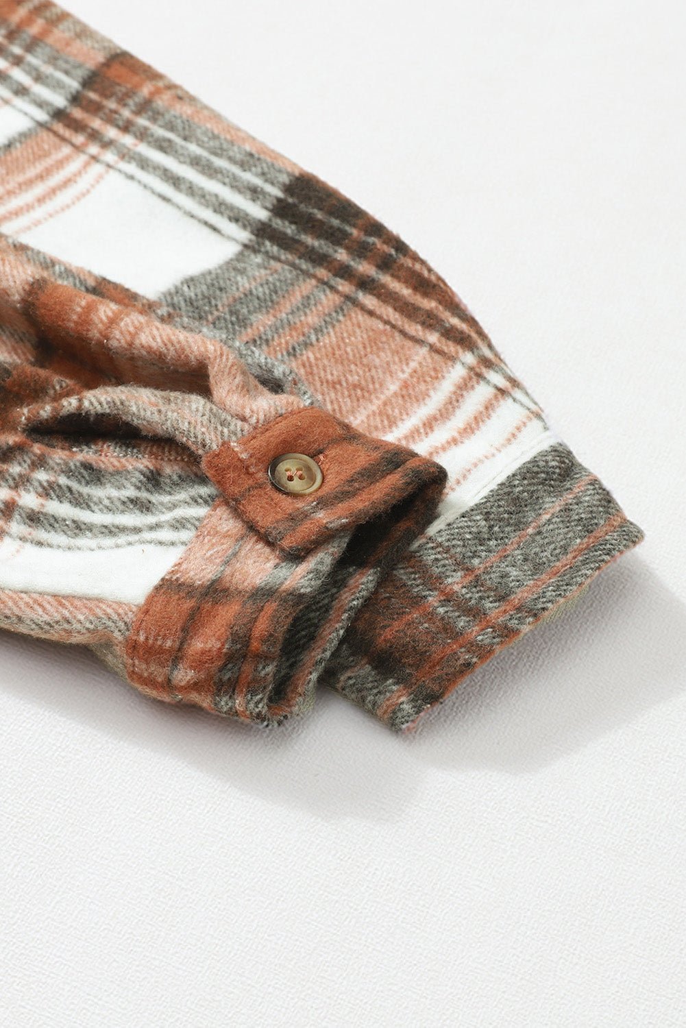 Pink & Grey Plaid Button Up Collared Flannel Shacket - MAD RUFFI