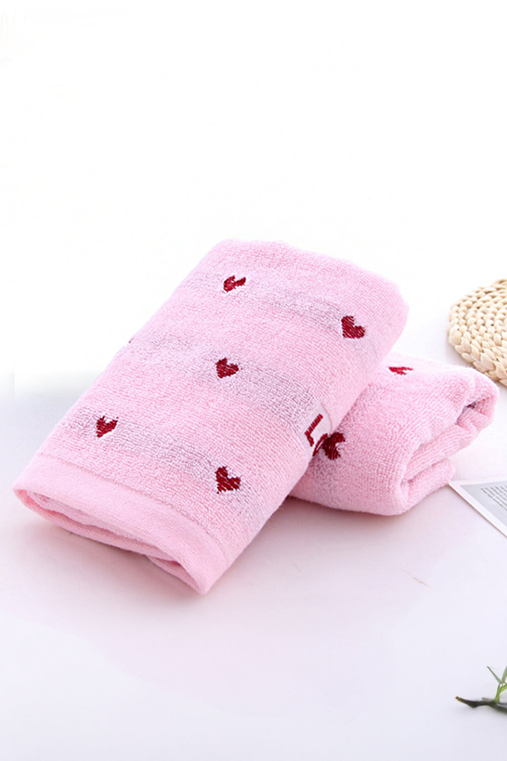 Pink Heart Pattern Love Soft Cotton Towel - MAD RUFFI