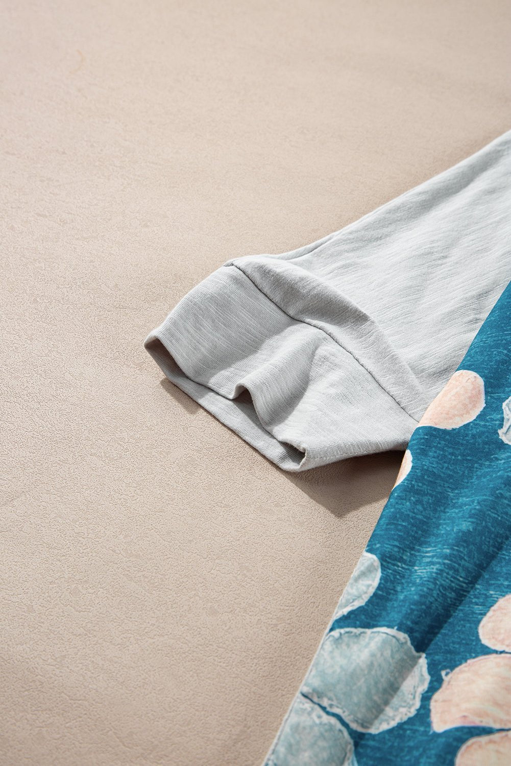 Pink Patchwork 60s Flower V Neck Bracelet Sleeve Oversized Top - MAD RUFFI