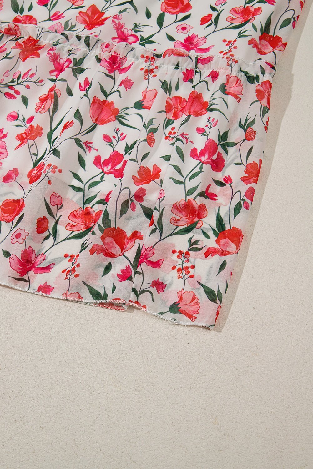 Pink Plus Size Floral Square Neck Puff Sleeve Ruffle Maxi Dress - MAD RUFFI