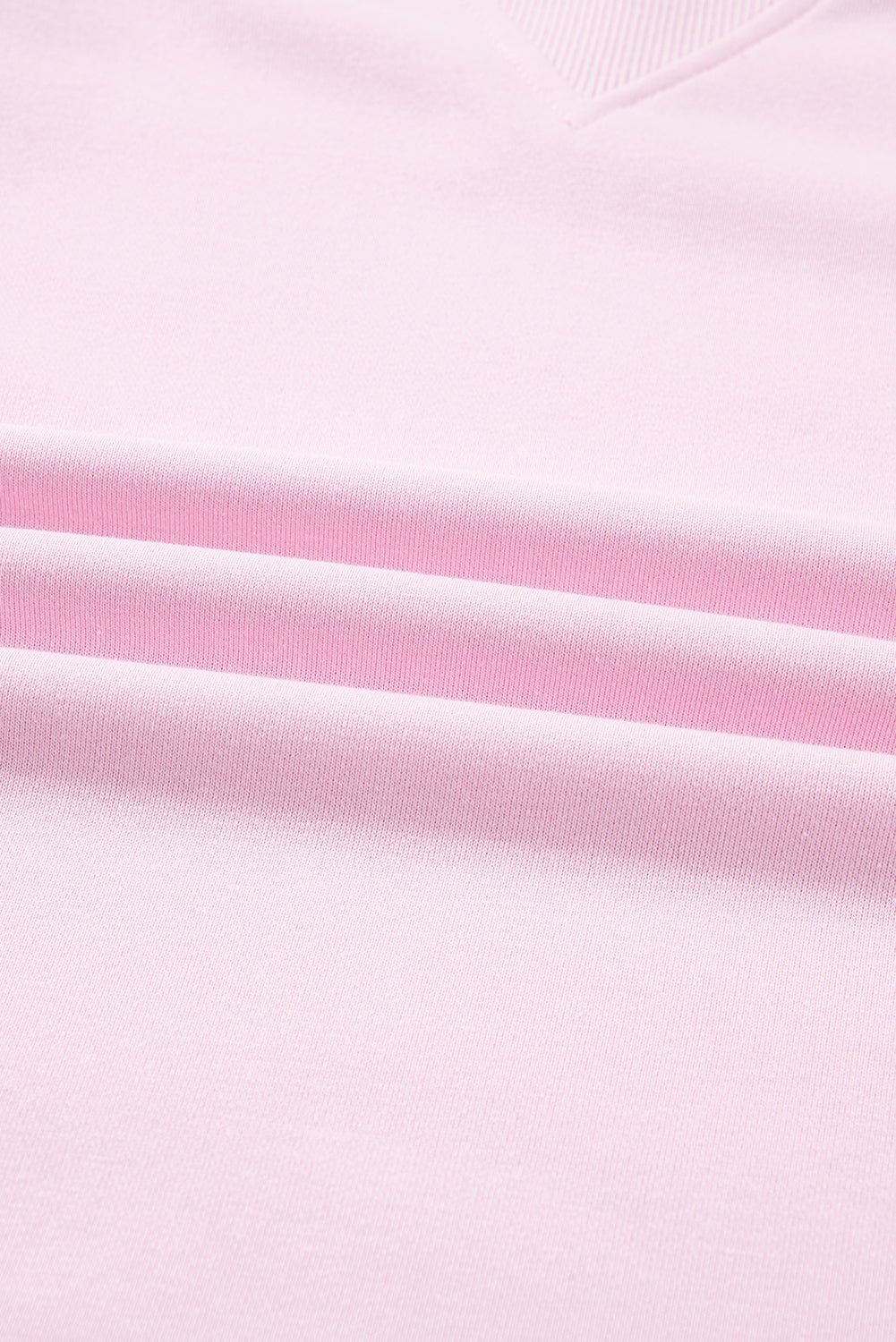 Pink Plus Size Mix Floral Patched Sleeve Ribbed Trim Baggy Sweatshirt - MAD RUFFI