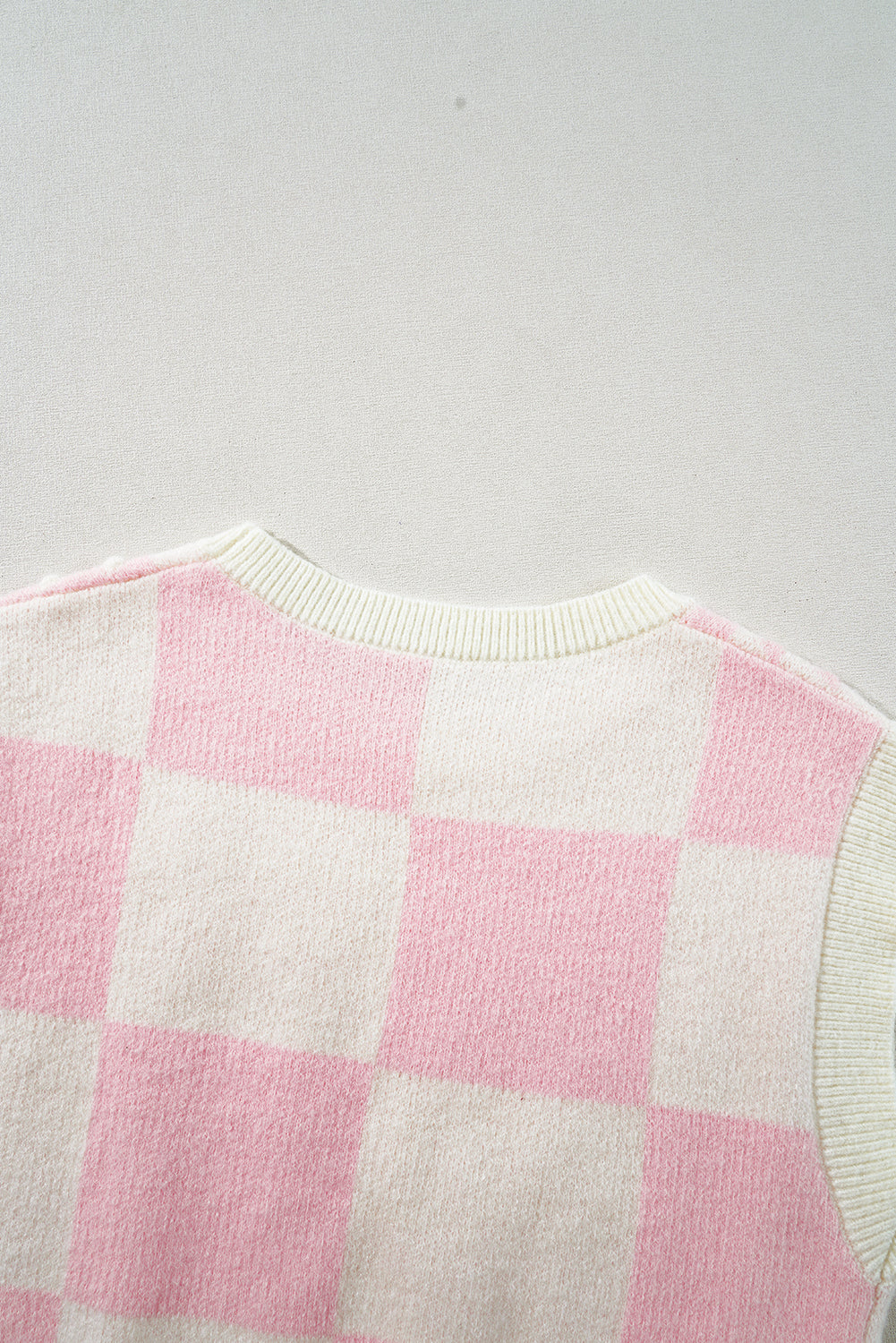 Pink Preppy Checkered Bowknot Knit Vest - MAD RUFFI