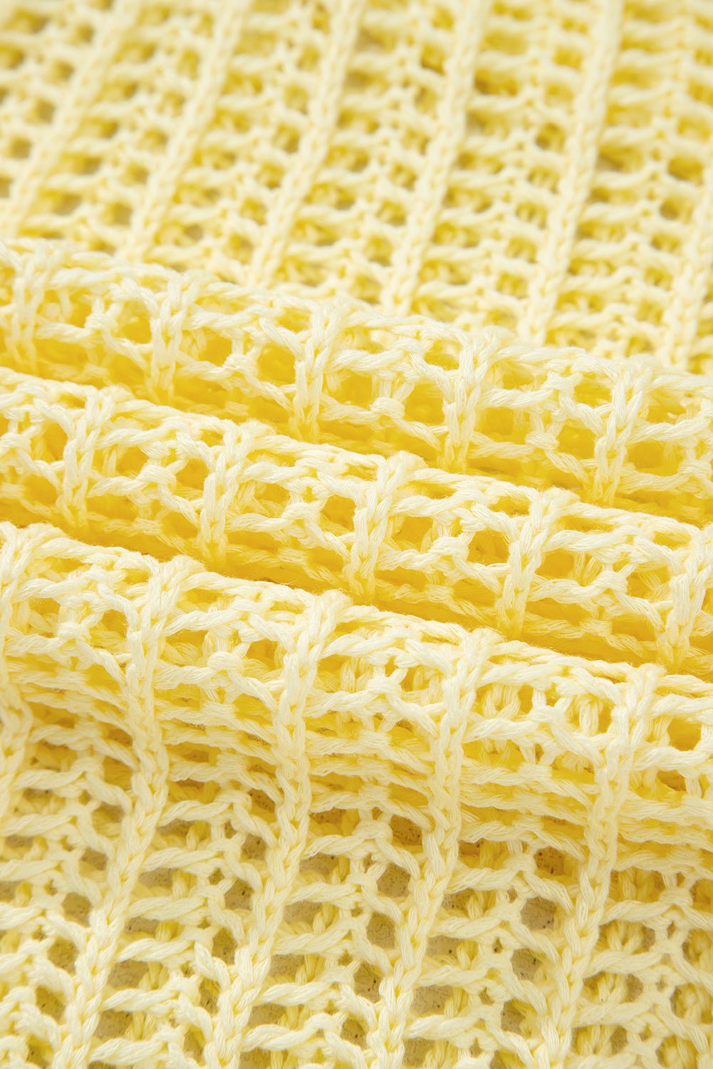 Pink Side Tie Hollow - out Crochet Knit Top - MAD RUFFI