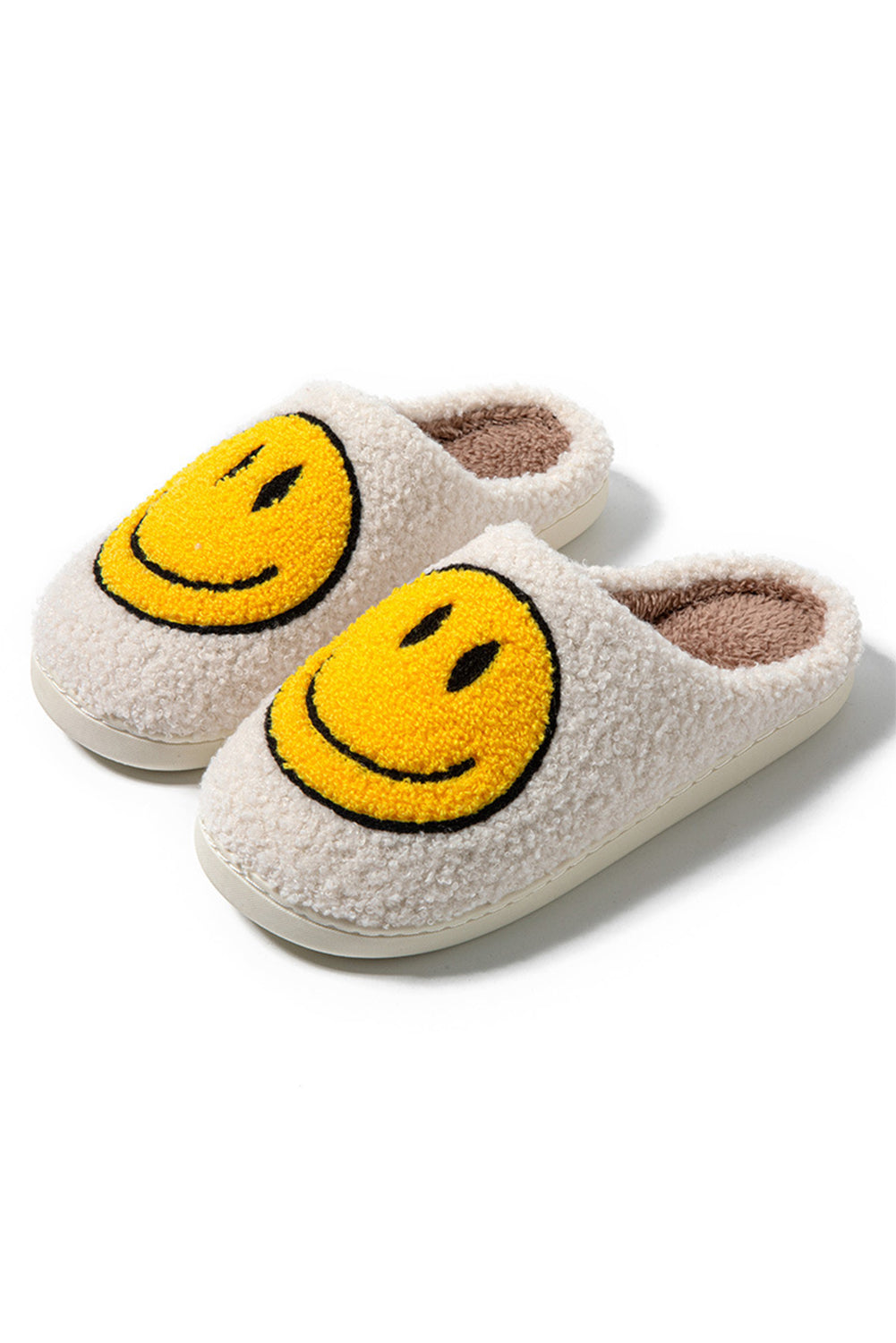 Pink Smile Face Print Non-slip Plush Home Slippers - MAD RUFFI