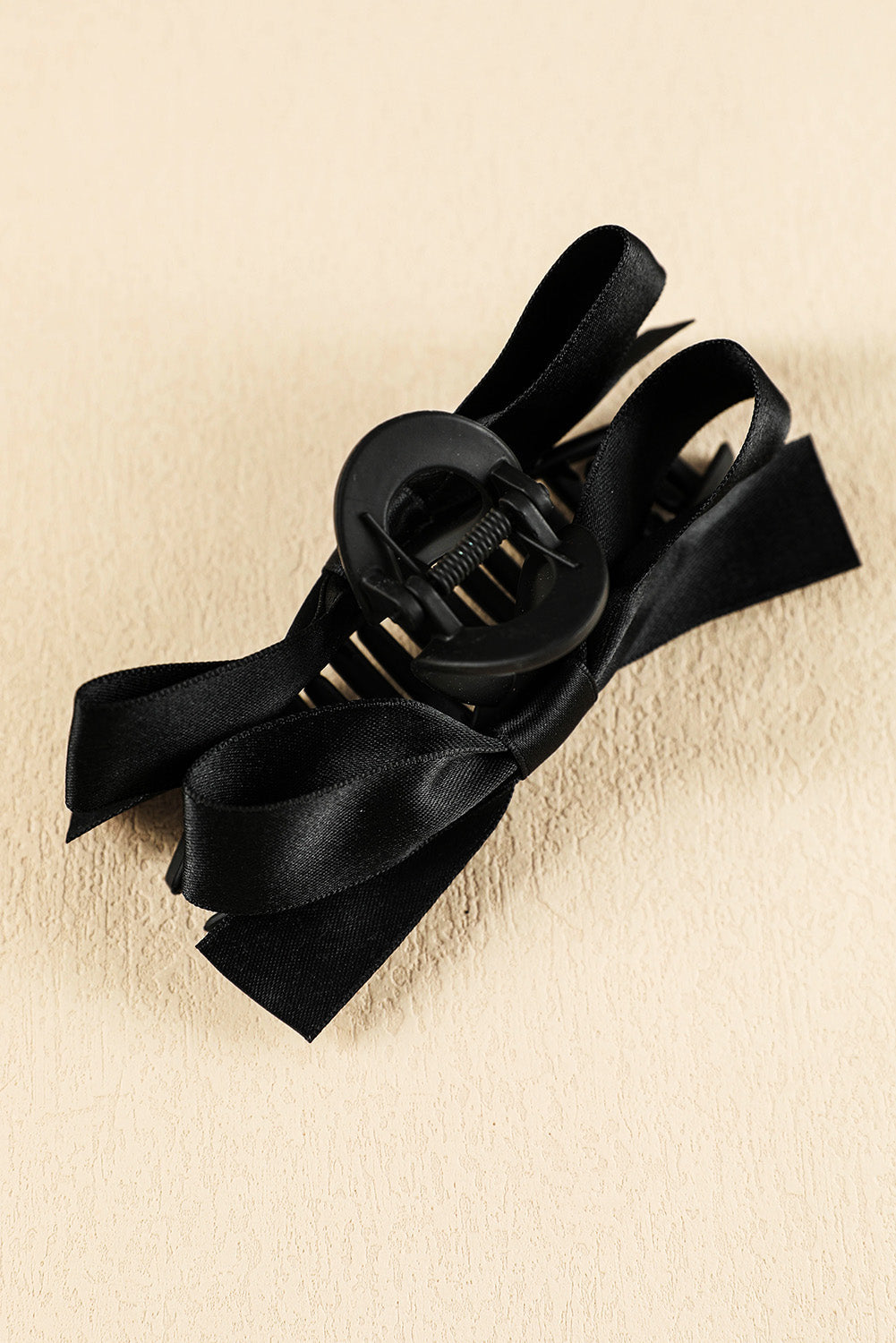 Pink Solid Color Ribbon Bow Decor Hair Clip - Hairband