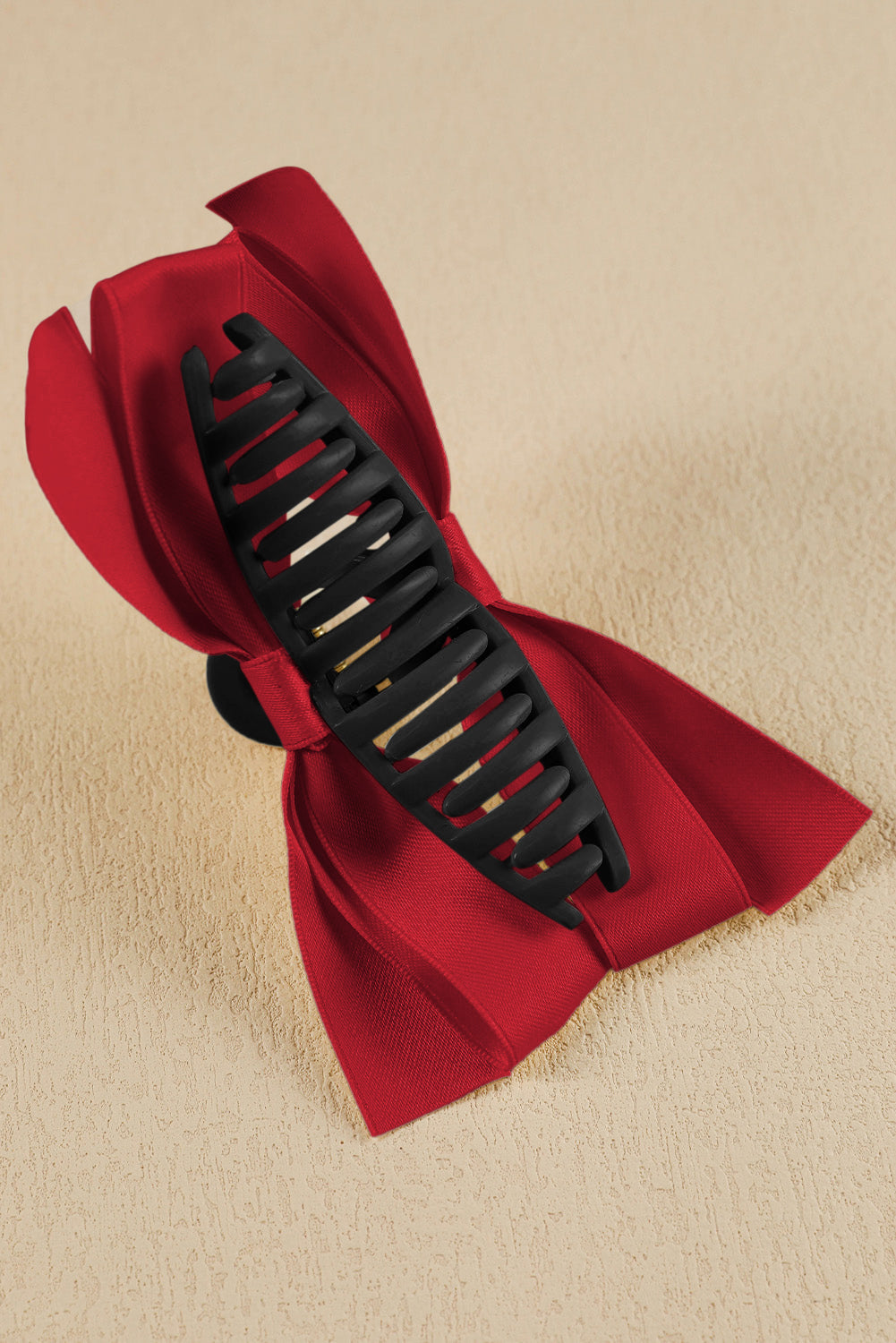 Pink Solid Color Ribbon Bow Decor Hair Clip - Hairband