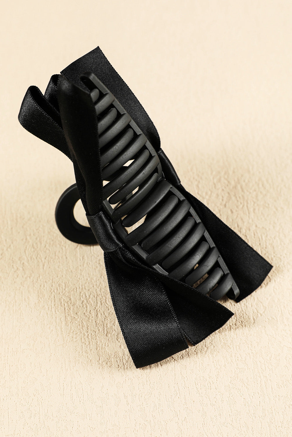 Pink Solid Color Ribbon Bow Decor Hair Clip - Hairband