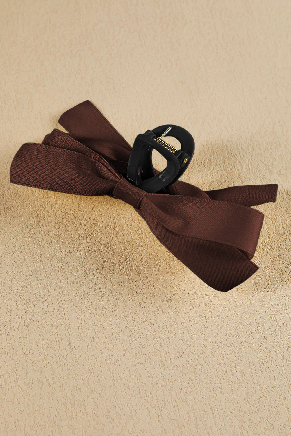 Pink Solid Color Ribbon Bow Decor Hair Clip - Hairband
